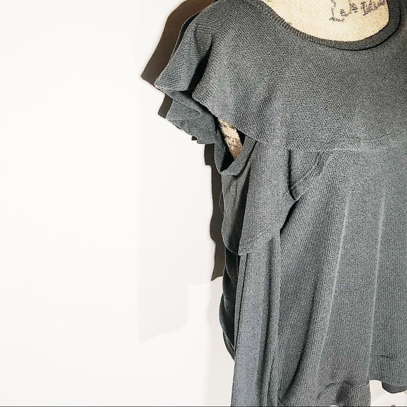 Grey Ruffle Sweater Top - Picture 4 of 7